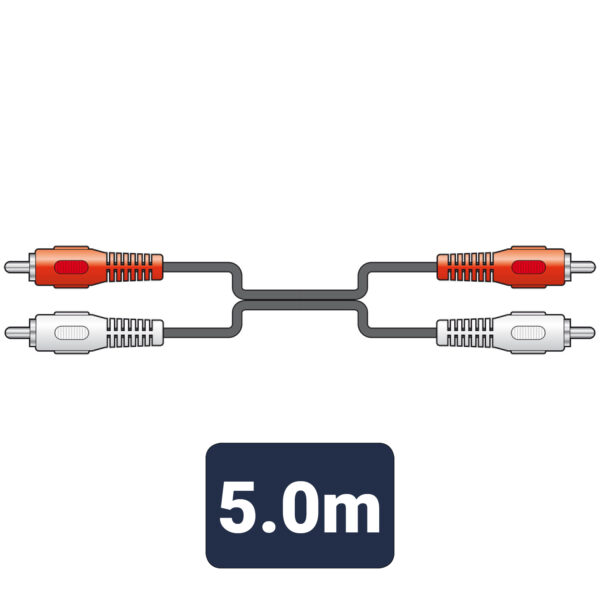 2 x RCA Plugs to 2 x RCA Plugs Leads 5m