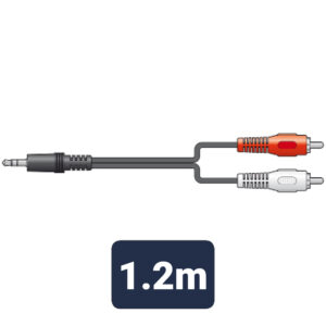 3.5mm Stereo Plug to 2 x RCA Plugs Aux Lead - 1.2m Long