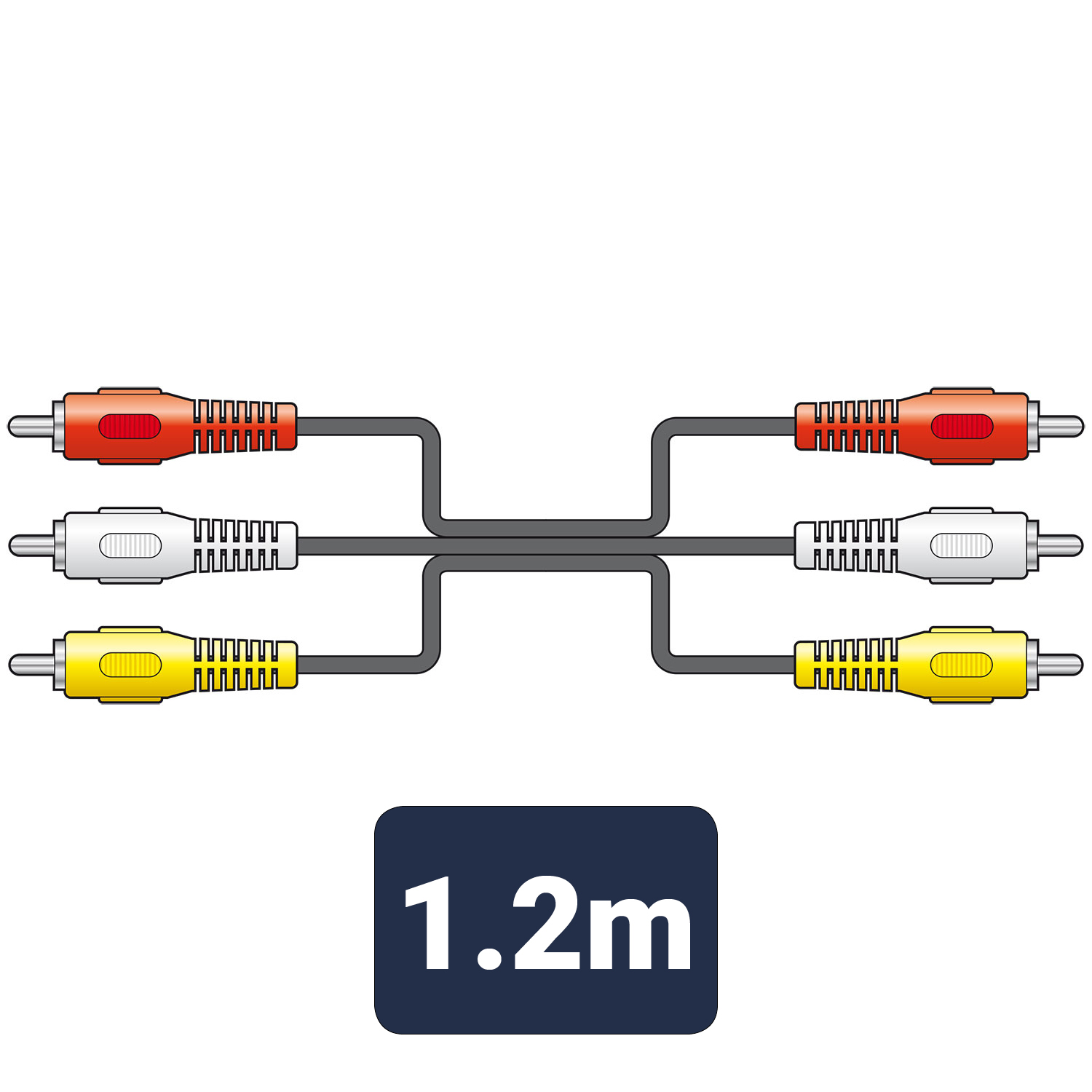 Three RCA Plugs to Three RCA Plugs Lead (1.2m)