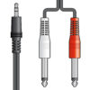 3.5mm Stereo Plug to 2 x 6.3mm Mono Plugs Lead - Image 2