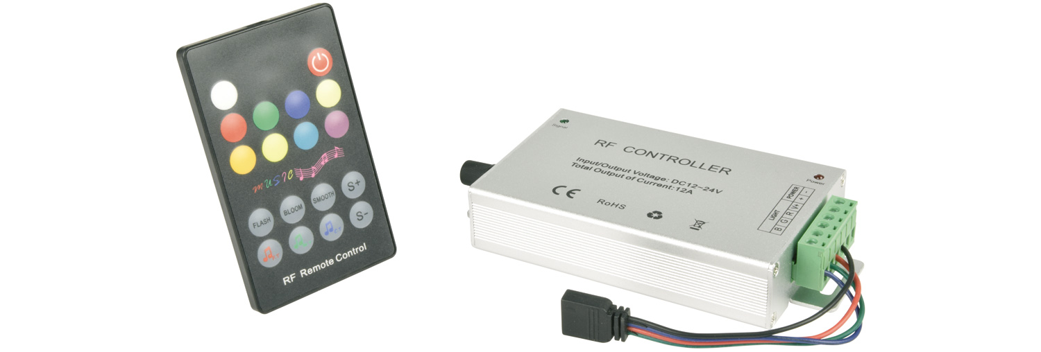 RF RGB LED Tape Controller With Sound Activation Sound Dynamics