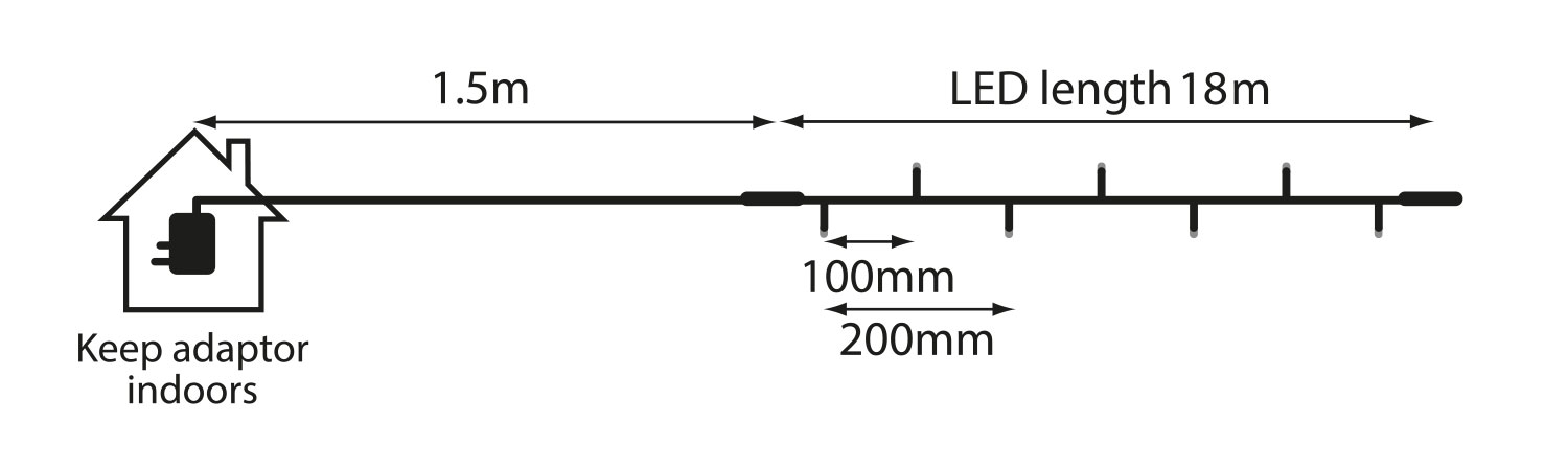 Heavy Duty Static String Light 180 LEDs 20m – Warm White - Image 5