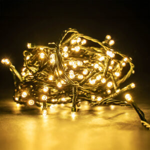 Multi-Sequence LED Indoor/Sheltered Outdoor String Lights with 24-Hour Auto-Timer 200 LEDs 10m Warm White