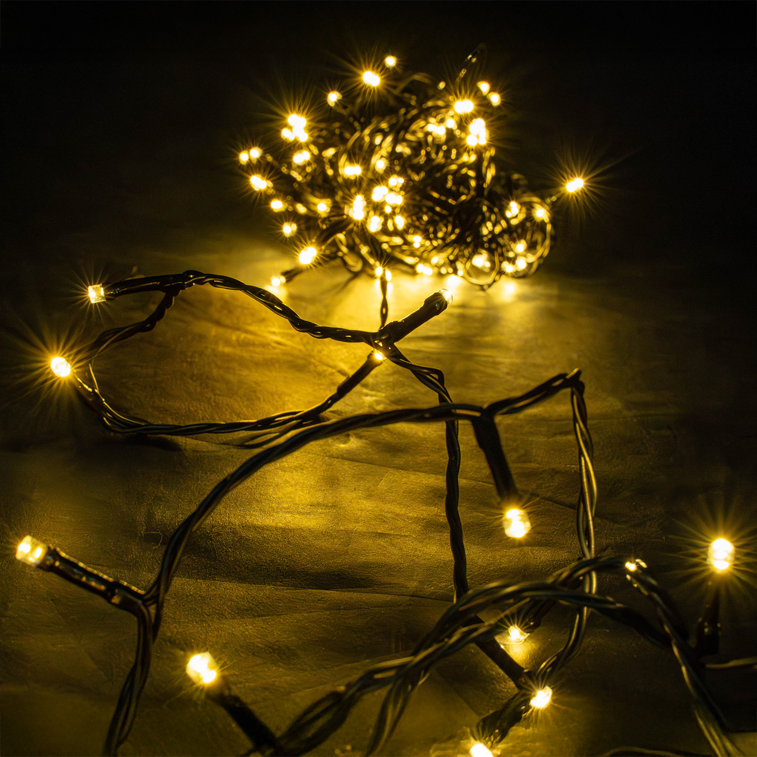 Outdoor LED Battery Operated String Lights with Timer Warm White - 120 LEDs 9.5m