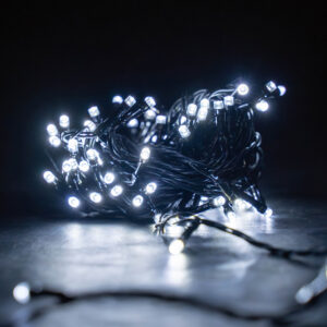 Outdoor LED Battery Operated String Lights with Timer Cool White - 120 LEDs 9.5m