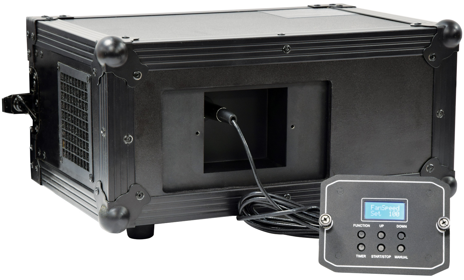 QTX HAZYR-PRO Haze Generator 1000w built into a sturdy Flight Case - Image 4