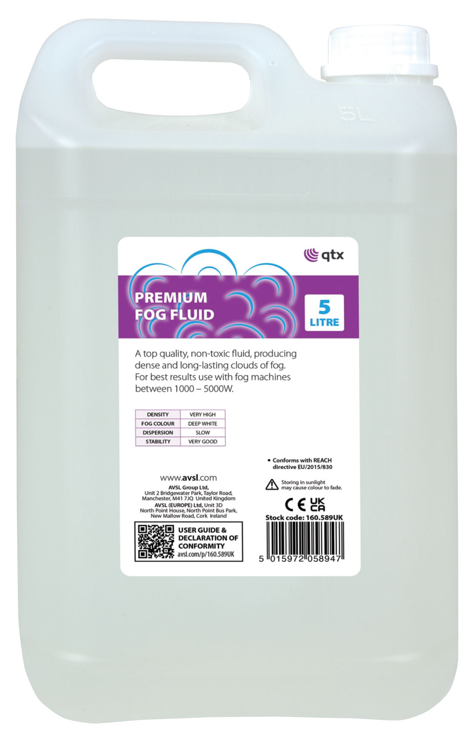 QTX Premium Fog Fluid Clear 5L