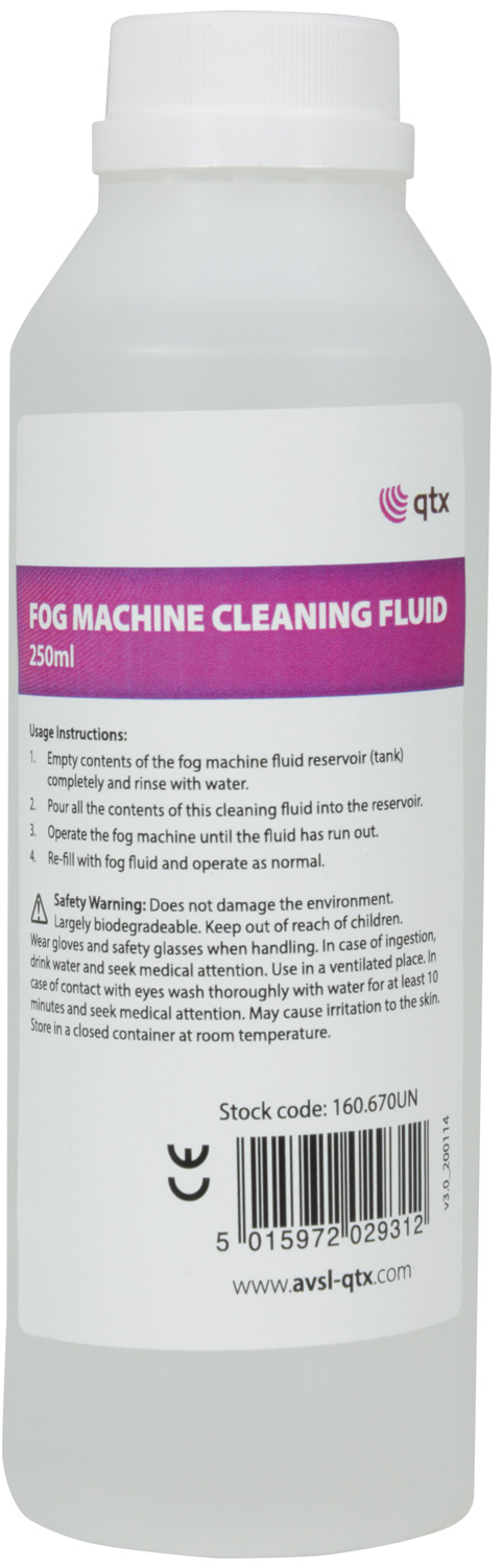 QTX Fog Smoke Machine Cleaning Fluid 250ml