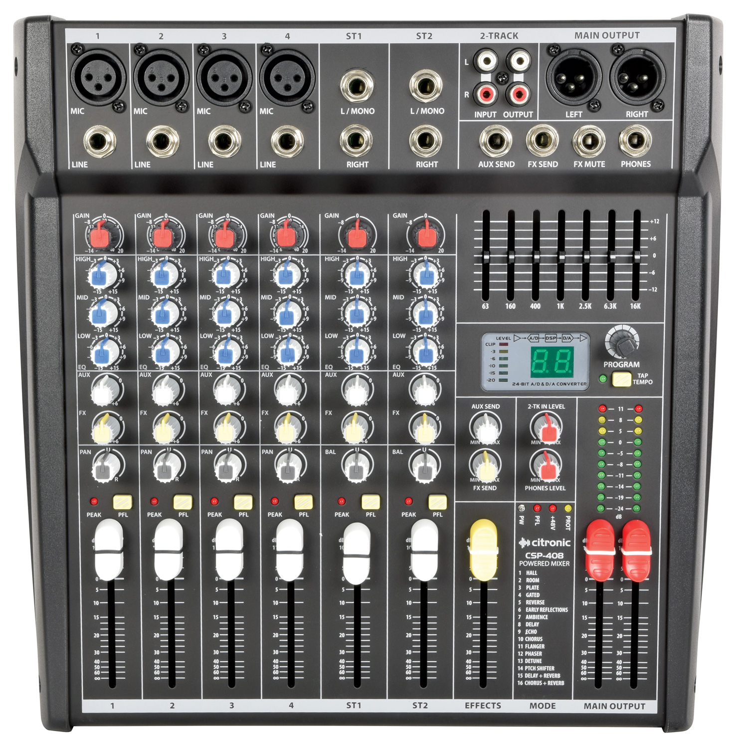 Citronic CSP-408 8 Input 2 x 200w Compact Powered Mixer with DSP