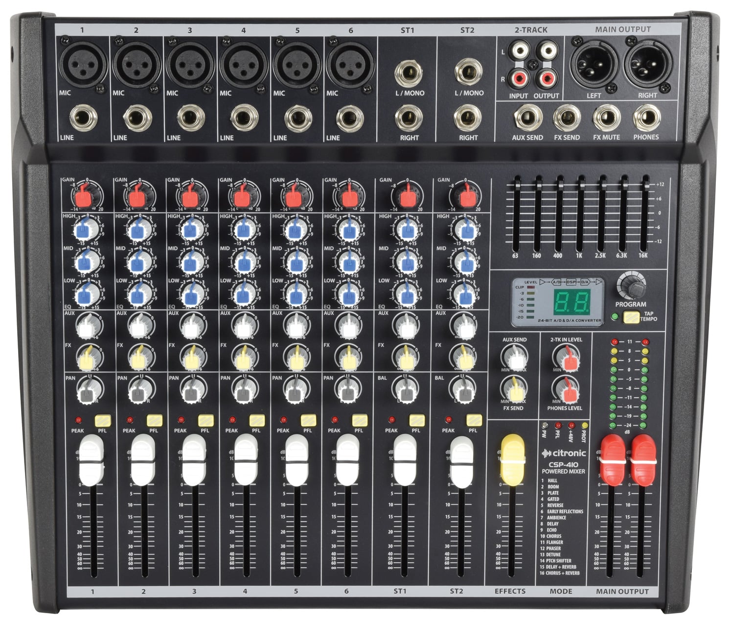 Citronic CSP-410 10 Input 2 x 200w Compact Powered Mixer with DSP