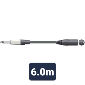 Citronic 6.3mm Mono Jack Plug to XLR Male Audio Lead 6m