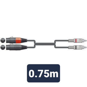 Classic Audio Lead 2 x XLR Female - 2 x RCA Plugs (0.75m)