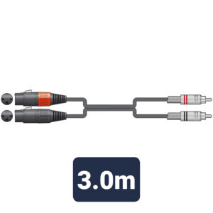 Classic Audio Lead 2 x XLR Female - 2 x RCA Plugs (3m)