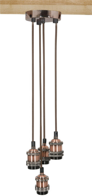 Lyyt Quad Antique Copper Vintage E27 Pendant Cord Set