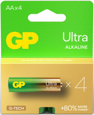 GP Ultra AA Alkaline Battery 1.5V 4 Pack
