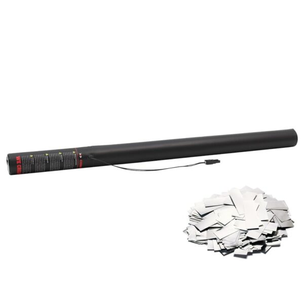 Electric Confetti Cannon 80cm Silver Metallic