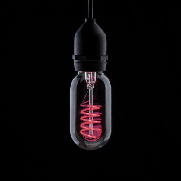 4W LED T45 Funky Spiral Filament Lamp ES, Pink