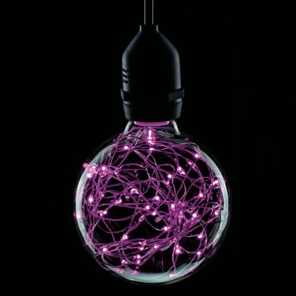 1.7W LED G95 BC Poly Star Polycarbonate Lamp, Magenta