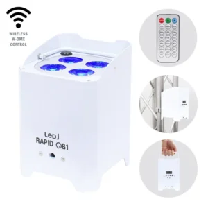 LEDJ Rapid QB1 RGBW Portable Battery Powered Uplighter (White Housing)