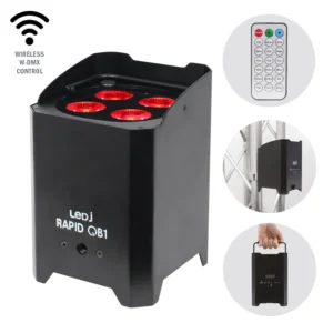LEDJ Rapid QB1 HEX Battery Powered Uplighter