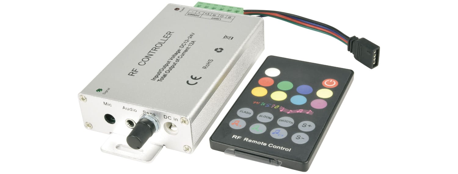 RF RGB LED Tape Controller With Sound Activation Sound Dynamics