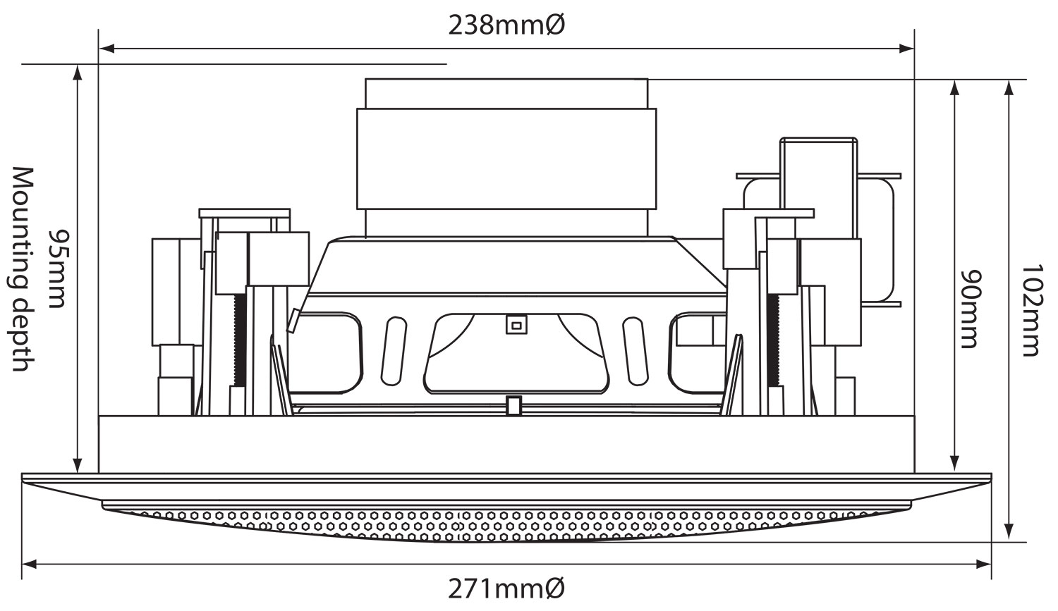 Adastra CC8V Ceiling Speaker with control 8" 100V or 8 Ohms - Image 5