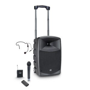 LD Systems Roadbuddy 10 HBH 2 Battery Powered Bluetooth Speaker with Wireless HandHeld Microphone, Bodypack and Headset