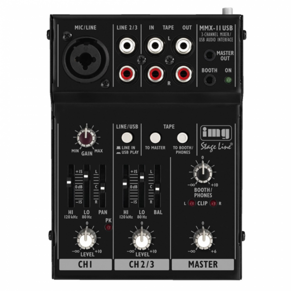IMG Stageline MMX-11USB Compact 2-Channel Mixer with USB Interface