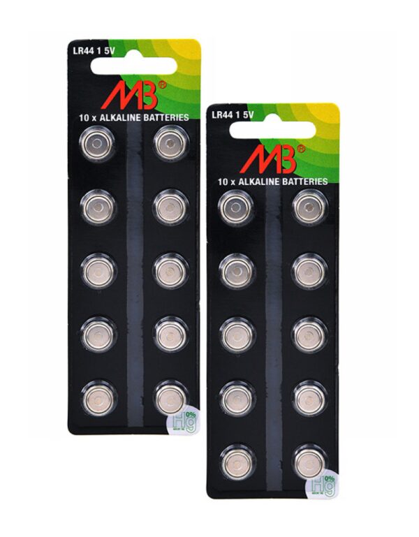 Microbat LR44 Alkaline Button Cell Battery (1.5V) 150mAh - 20 Pack