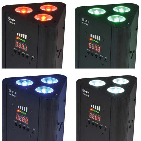 QTX Tri-PAR Rechargeable Triple PAR Uplighter - 4 PACK!