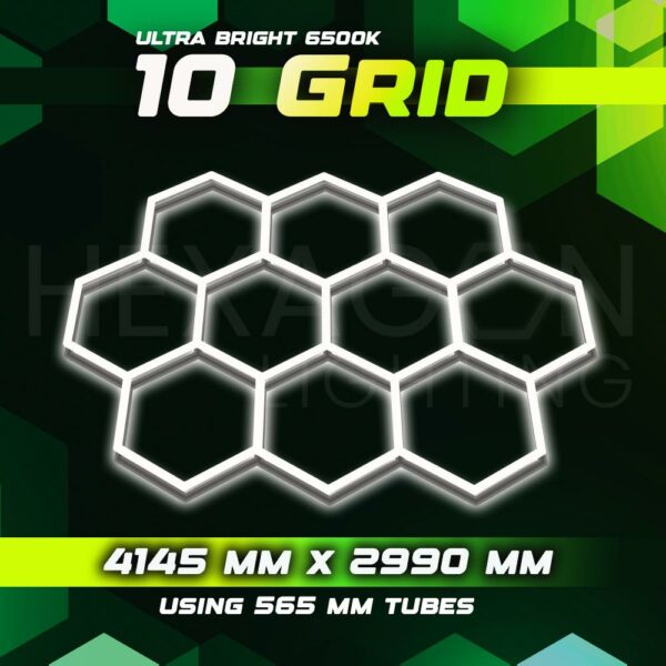 Hexagon Lighting 10 Grid System – 4145mm x 1205mm