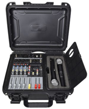 Citronic FLITE-600 2 x 300w Powered Mixer with 2 UHF Mics and DSP