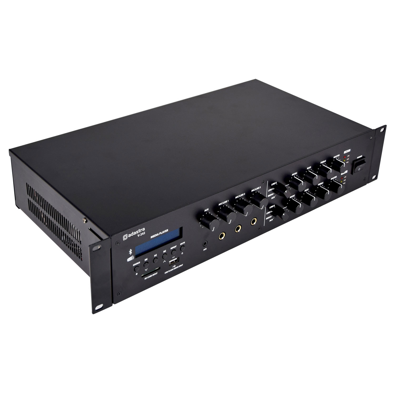 Adastra V-242 Dual Zone 2 x 240w Mixer Amplifier 100v with DAB+/FM/USB/SD/BT - Image 4