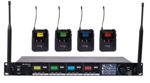 TU4-N - TU4 Quad PLL Tuneable UHF Wireless Microphone System - 4 x Bodypack