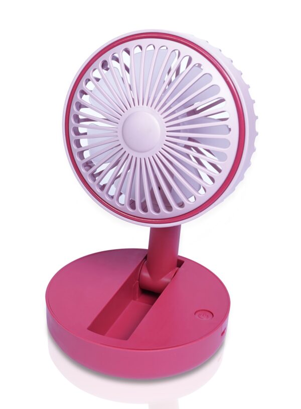Prem-I-Air Compact USB Rechargeable Desktop Fan with Adjustable Head (Pink)