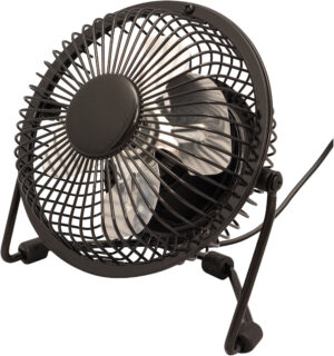 Prem-I-Air Mini 4" Adjustable USB Cooling Desk Fan With Stand (Black)