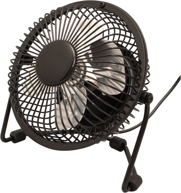 Prem-I-Air Mini 4" Adjustable USB Cooling Desk Fan With Stand (Black)