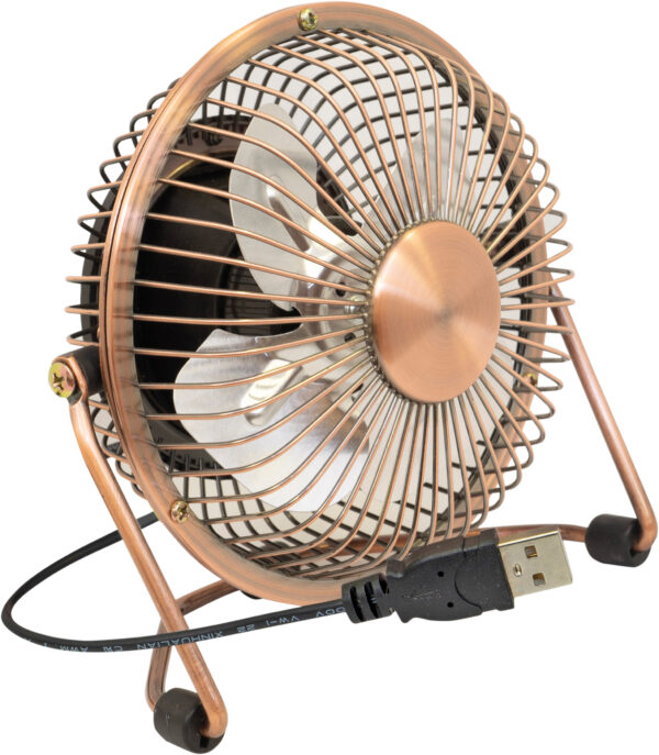 Prem-I-Air Mini 4" Adjustable USB Cooling Desk Fan With Stand (Cooper)