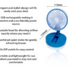 Prem-I-Air Compact USB Rechargeable Desktop Fan with Adjustable Head (Blue) - Image 3