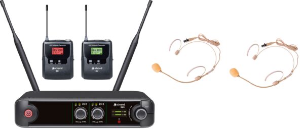Chord XU2 UHF Microphone System with 2 Bodypacks, 2 Headsets and 2 Lapel Mics