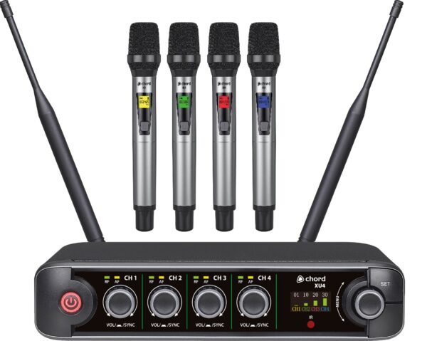 Chord XU4 Wireless Quad Handheld UHF Microphone System