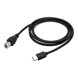 USB-C Male to USB B Male USB 2.0 Lead, 2m