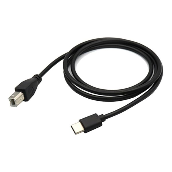 USB-C Male to USB B Male USB 2.0 Lead, 2m