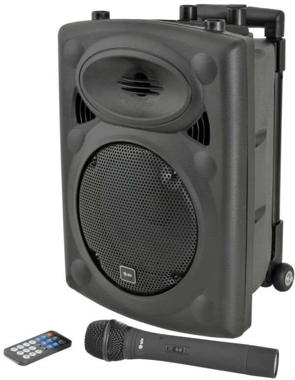 QTX QR8PA Portable PA Speaker with Bluetooth, TWS and wireless UHF Handheld Microphone