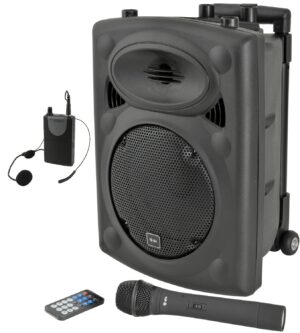 QTX QR8PA Portable PA Speaker with Bluetooth, TWS, wireless UHF Handheld Microphone and Headset with Bodypack