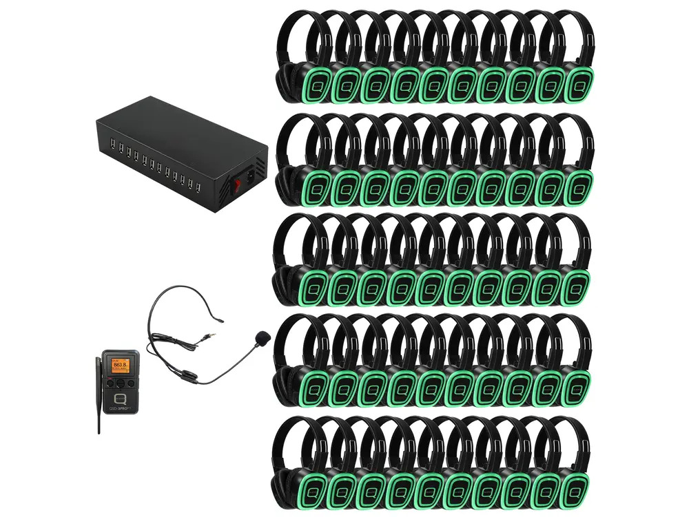 Q Audio 50 Way Silent Disco Bundle With Portable Bluetooth Transmitter & Charger - Image 2