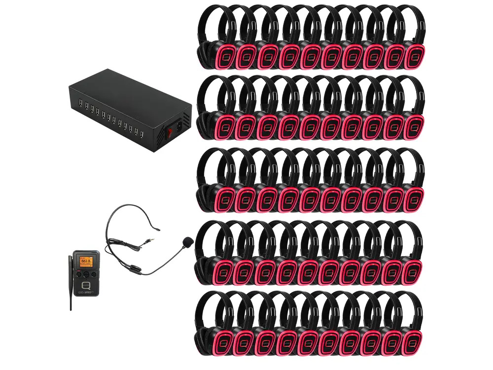 Q Audio 50 Way Silent Disco Bundle With Portable Bluetooth Transmitter & Charger - Image 3