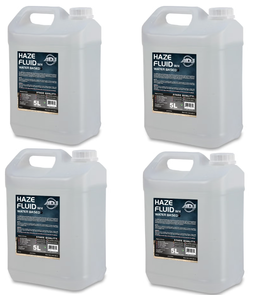 4x ADJ Water Based Haze Fluid (5 Litres)