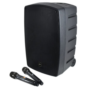 QTX Performer-12 200w Portable PA Sound System with 2 x Rechargeable UHF Mics