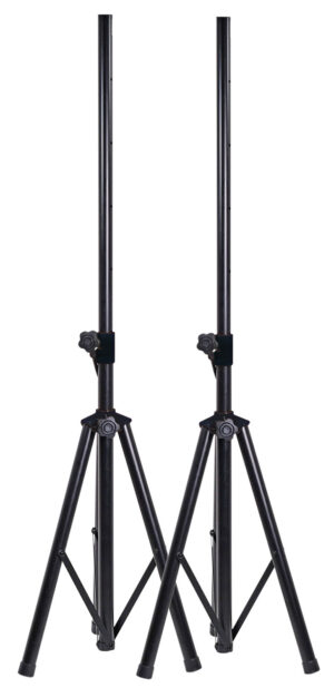 QTX Heavy Duty Speaker Stand Twin Pack with Carry Bag